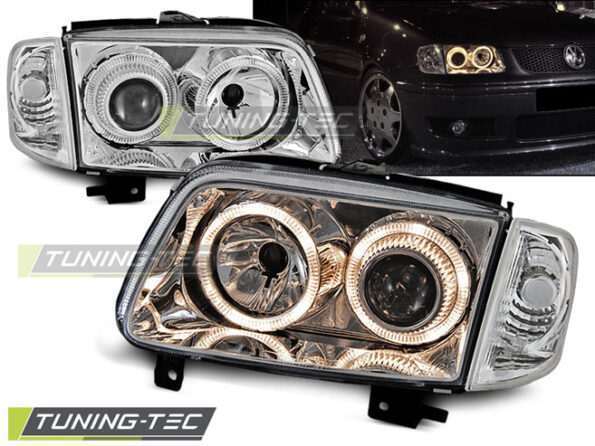 Φανάρια ANGEL EYES χρωμίου για VW POLO 6N2 10.99-10.01