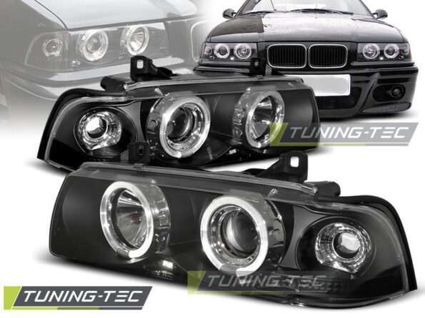Φανάρια ANGEL EYES Μαύρο για BMW E36 12.90-08.99 S/C/T