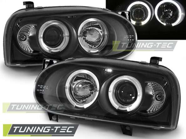 Φανάρια ANGEL EYES Μαύρο για VW GOLF 3 09.91-08.97