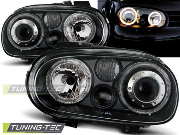 Φανάρια ANGEL EYES Μαύρο για VW GOLF 4 09.97-09.03