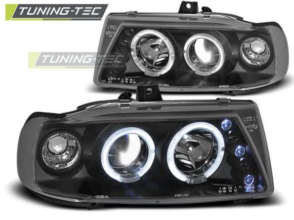 Φανάρια ANGEL EYES Μαύρο για SEAT IBIZA / CORDOBA/ POLO VARIANT, SEDAN 10.93-08.99