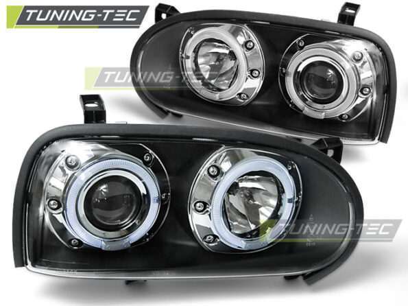 Φανάρια ANGEL EYES Μαύρο για VW GOLF 3 09.91-08.97