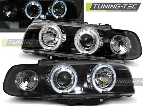 Φανάρια ANGEL EYES Μαύρο για BMW E38 06.94-08.98
