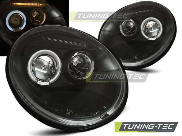 Φανάρια ANGEL EYES Μαύρο για VW NEW BEETLE 10.98-05.05