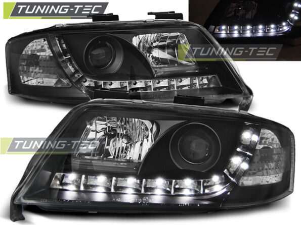 Φανάρια DAYLIGHT Μαύρο για AUDI A6 05.97-05.01