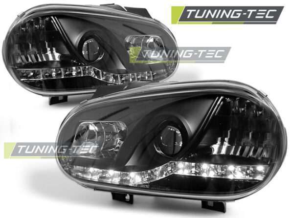 Φανάρια DAYLIGHT Μαύρο για VW GOLF 4 09.97-09.03