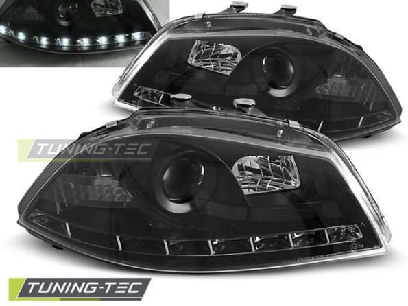 Φανάρια DAYLIGHT Μαύρο για SEAT IBIZA 6L 04.02-08