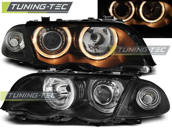 Φανάρια ANGEL EYES Μαύρο για BMW E46 05.98-08.01 S/T