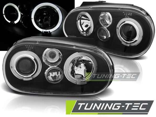 Φανάρια ANGEL EYES Μαύρο για VW GOLF 4 09.97-09.03