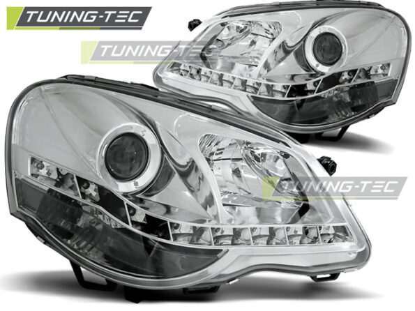 Φανάρια DAYLIGHT χρωμίου για VW POLO 9N3 04.05-09
