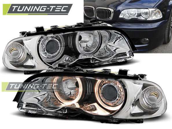 Φανάρια ANGEL EYES χρωμίου για BMW E46 04.99-08.01 COUPE CABRIO