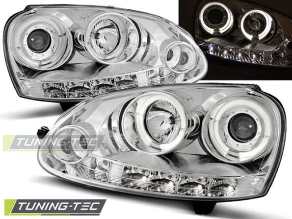 Φανάρια ANGEL EYES χρωμίου για VW GOLF 5 10.03-09
