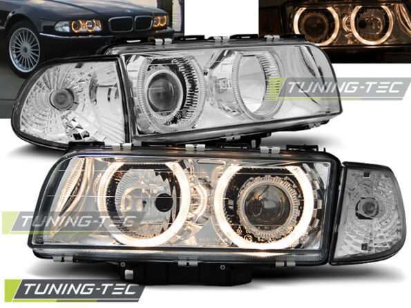 Φανάρια ANGEL EYES χρωμίου για BMW E38 06.94-08.98