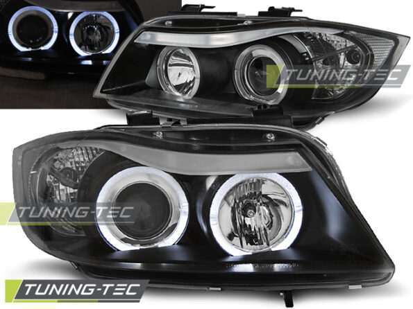 Φανάρια ANGEL EYES Μαύρο για BMW E90/E91 03.05-08.08