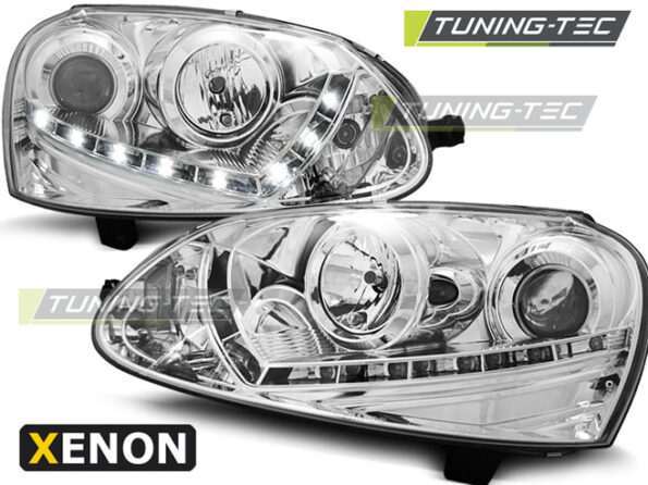 XENON Φανάρια DAYLIGHT χρωμίου για VW GOLF 5 03-08