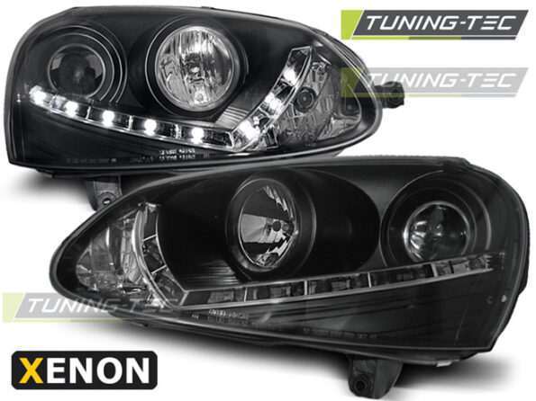 XENON Φανάρια DAYLIGHT Μαύρο για VW GOLF 5 03-08