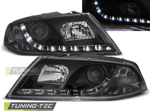 XENON Φανάρια DAYLIGHT Μαύρο για SKODA OCTAVIA 2 03.04- 08
