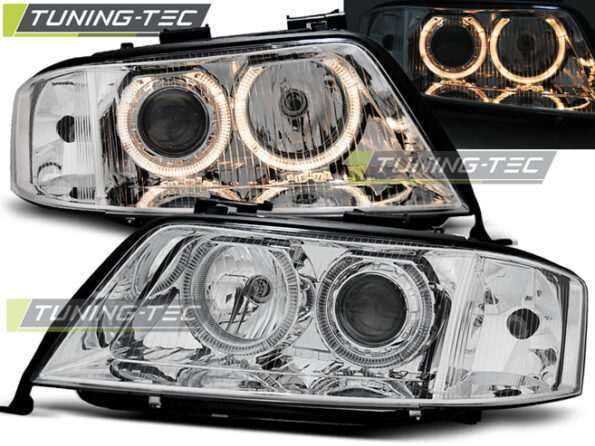 Φανάρια ANGEL EYES χρωμίου για AUDI A6 05.97-09.99