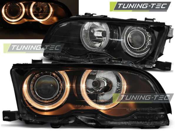 Φανάρια ANGEL EYES Μαύρο για BMW E46 09.01-03.03 COUPE CABRIO