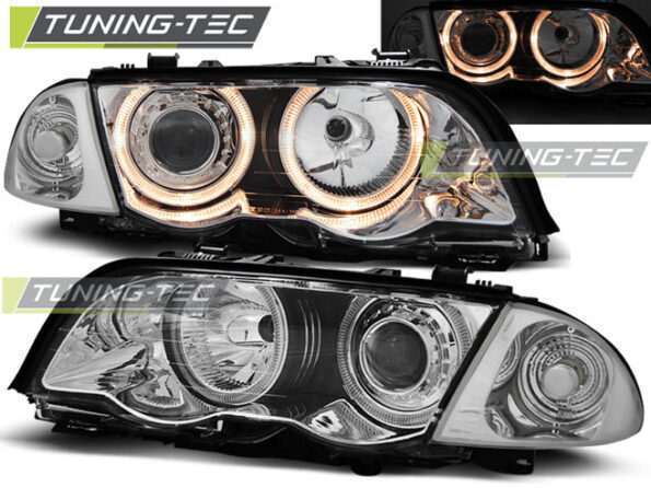 Φανάρια ANGEL EYES χρωμίου για BMW E46 05.98-08.01 S/T