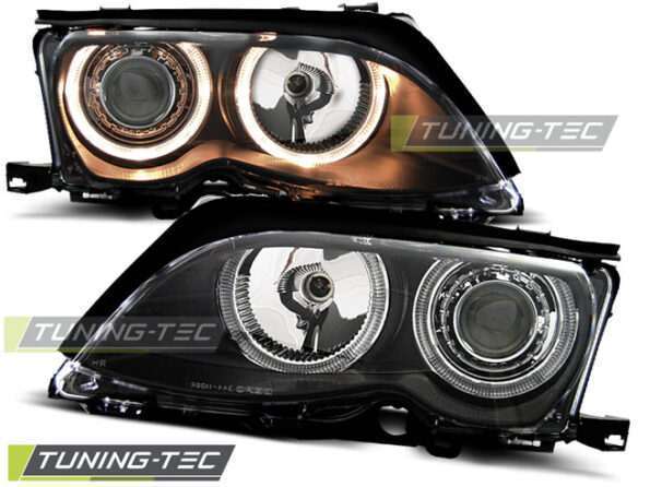 Φανάρια ANGEL EYES Μαύρο για BMW E46 09.01-03.05 S/T
