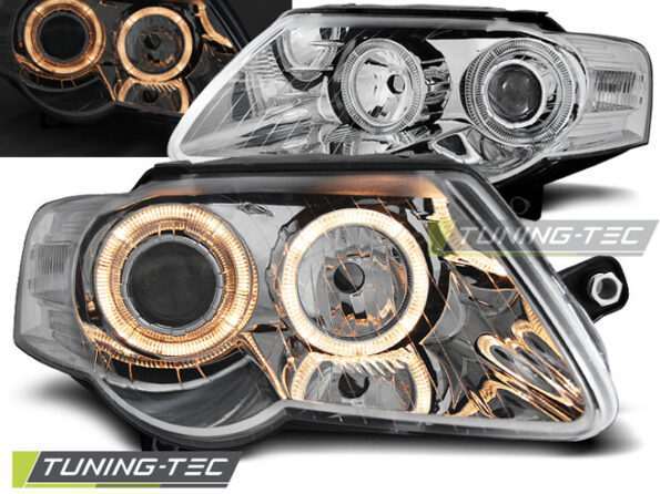 Φανάρια ANGEL EYES χρωμίου για VW PASSAT B6 3C 03.05-10