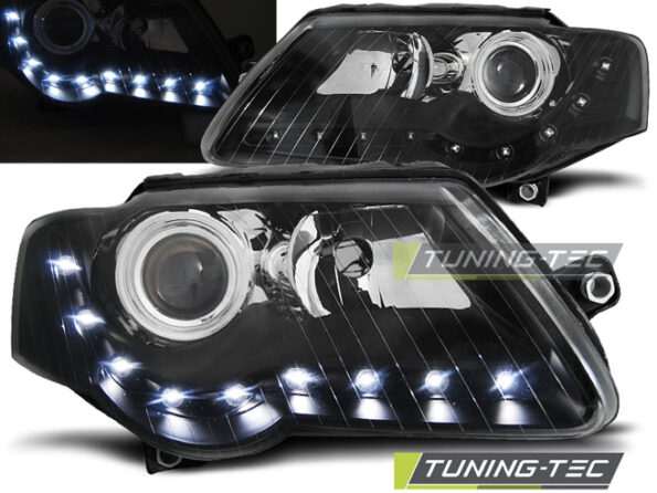Φανάρια DAYLIGHT Μαύρο για VW PASSAT B6 3C 03.05-10