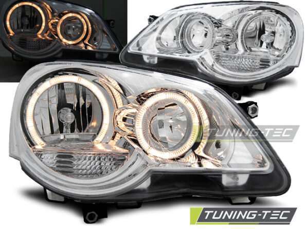 Φανάρια ANGEL EYES χρωμίου για VW POLO 9N3 04.05-09