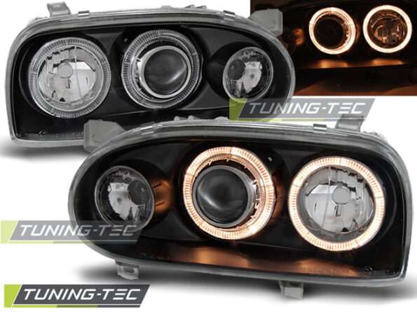 Φανάρια ANGEL EYES Μαύρο για VW GOLF 3 09.91-08.97