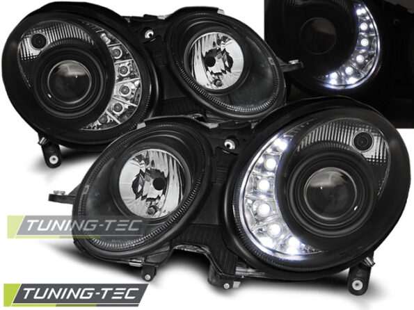 Φανάρια DAYLIGHT Μαύρο για MERCEDES W211 E-KLASA 05.06-09