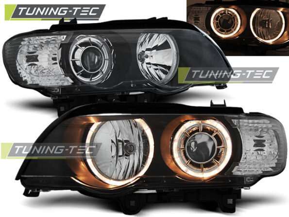 XENON Φανάρια ANGEL EYES Μαύρο για BMW X5 E53 09.99-10.03
