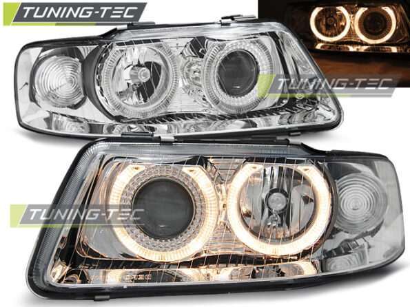 Φανάρια ANGEL EYES χρωμίου για AUDI A3 09.00-05.03