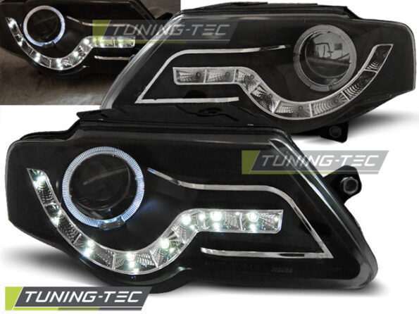 Φανάρια DAYLIGHT Μαύρο για VW PASSAT B6 3C 03.05-10