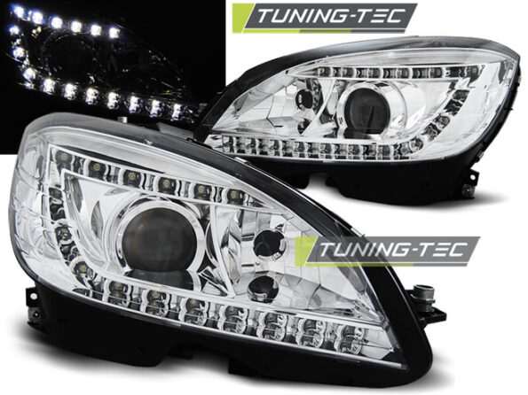 XENON Φανάρια DAYLIGHT χρωμίου για MERCEDES W204 07-10