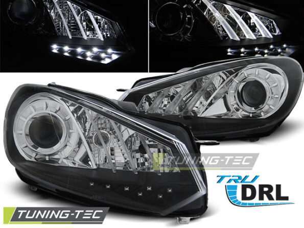 Φανάρια TRUE DRL Μαύρο για VW GOLF 6 10.08- 12