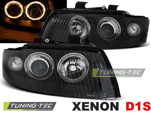 XENON Φανάρια ANGEL EYES Μαύρο για AUDI A4 10.00-10.04