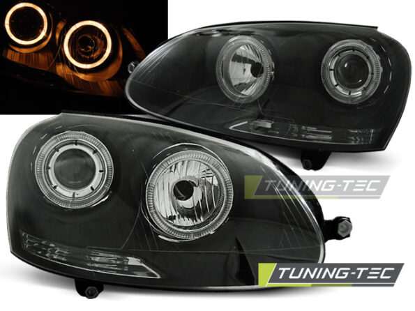 Φανάρια ANGEL EYES Μαύρο για VW GOLF 5 10.03-09