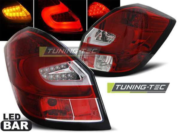 Πίσω φανάρια led Κόκκινο Λευκό για SKODA FABIA II 07-06.14