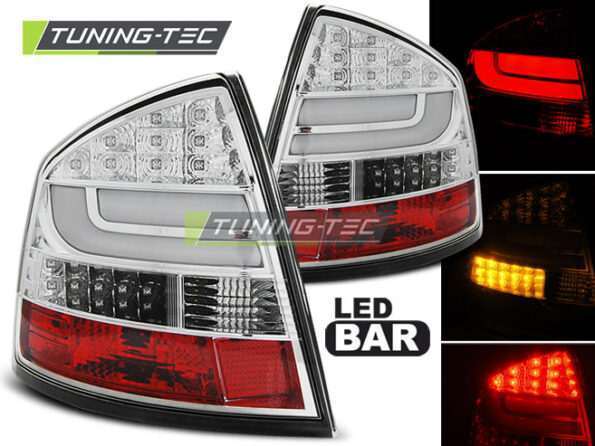 Πίσω φανάρια led χρωμίου για SKODA OCTAVIA II SEDAN 04-12