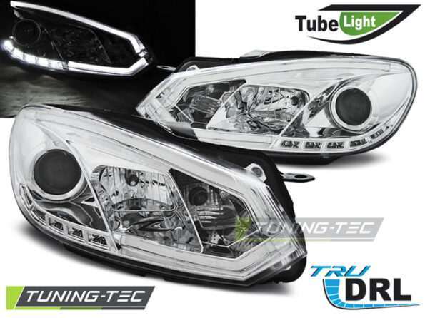 Φανάρια TUBE LIGHT DRL χρωμίου για VW GOLF 6 10.08-12