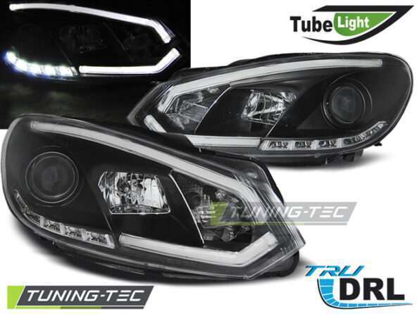 Φανάρια TUBE LIGHT DRL Μαύρο για VW GOLF 6 10.08-12