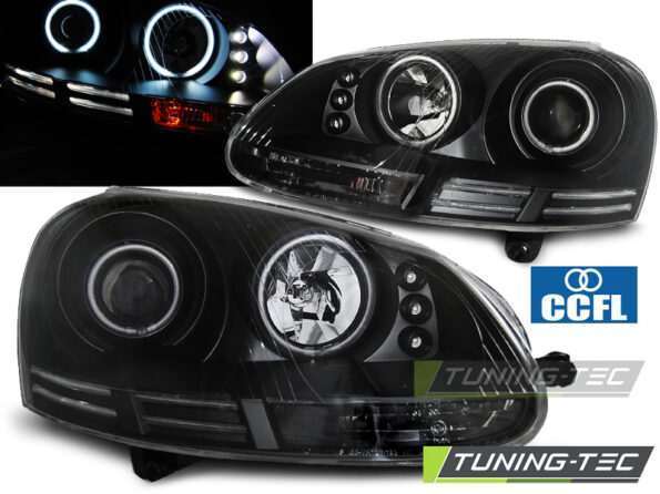 Φανάρια ANGEL EYES CCFL Μαύρο για VW GOLF 5 10.03-09