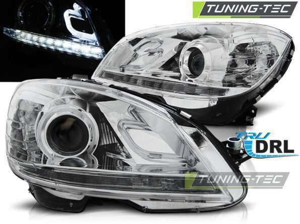 Φανάρια TRUE DRL χρωμίου για MERCEDES W204 07-10
