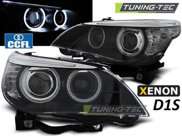XENON Φανάρια D1S ANGEL EYES CCFL Μαύρο για BMW E60/E61 05-07