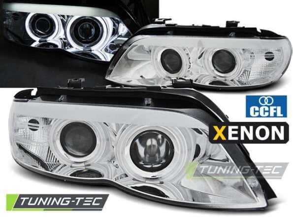 XENON Φανάρια ANGEL EYES CCFL χρωμίου για BMW X5 E53 11.03-06