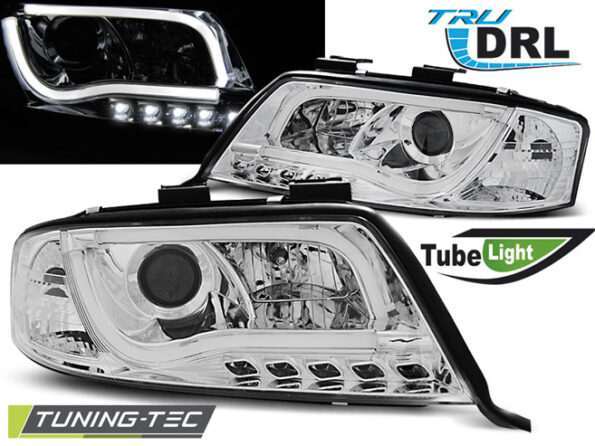 Φανάρια TUBE LIGHT DRL χρωμίου για AUDI A6 05.97-05.01
