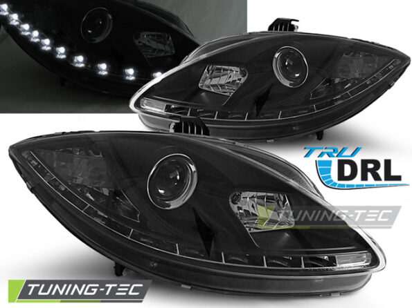 Φανάρια TRUE DRL Μαύρο για SEAT LEON ALTEA 09-12