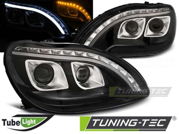 Φανάρια TUBE LIGHT Μαύρο για MERCEDES W220 S-KLASA 09.98-05.05