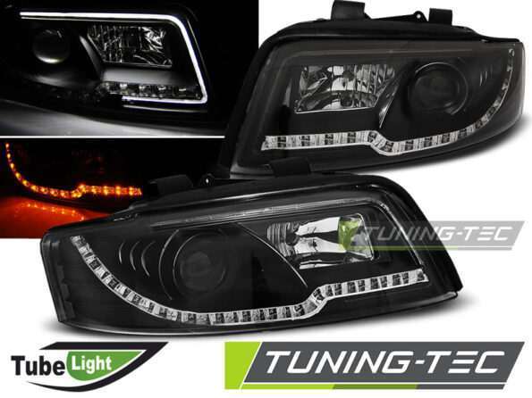 Φανάρια TUBE LIGHT Μαύρο για AUDI A4 10.00-10.04
