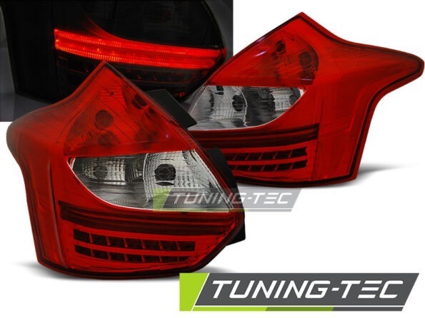 FORD FOCUS 3 11-10.14 HATCHBACK Κόκκινο Λευκό LED